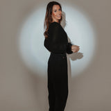 BORN TO PARTY BLACK FEATHER BLOUSE