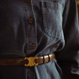 MISTY MORNING DARK BLUE DENIM DRESS