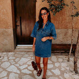 VIVA LA SUMMER BLUE DENIM DRESS