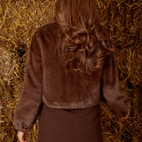 PRESCOTT BROWN FAUX FUR JACKET