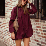 CHESTINA BURGUNDY DRESS