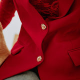 CUPID RED SLEEVELESS BLAZER