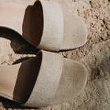 MARITZA BEIGE LINEN HEELS
