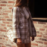 EVERLY BEIGE CHECKERED BLAZER