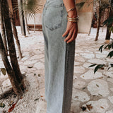 BLUE DENIM STUDS WIDE LEG JEANS 9189-4