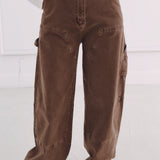 DARK BEIGE BALLOON PANTS A3925