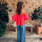 HOLA DARK PINK OFF SHOULDER TOP