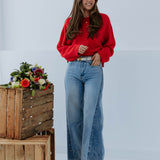 BRUNA RED KNIT SWEATER