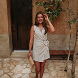 YARETZI BEIGE LINEN DRESS