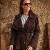 EDELINE LONG BROWN TRENCHCOAT