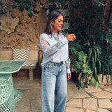 FISTERRA LIGHT BLUE BLOUSE