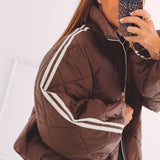 NOELIE BROWN PUFFER ZIP JACKET