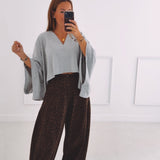 KAREN GREY V-NECK SWEATER
