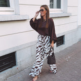 CHARLENE BROWN/ECRU TIGER PANTS