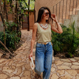 VERANO KHAKI TOP