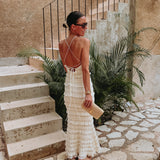 TOLUCA ECRU RUFFLE DRESS