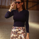 ELOISE DARK BLUE BASIC LONGSLEEVE SHIRT