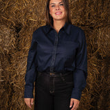 SYLVIE DARK BLUE BLOUSE