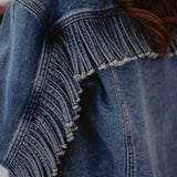 ELIZA BLUE DENIM FRINGE JACKET