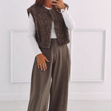 TESSA TAUPE SLEEVELESS JACKET