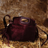 WILD FRINGE BORDEAUX SUEDE BAG