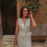 YARETZI BEIGE LINEN DRESS