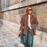 BLUE BALLOON JEANS WITH GREEN FRINGES