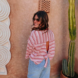 SOMAYA PINK STRIPED T-SHIRT