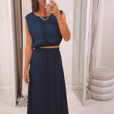 LAYALI DARK BLUE TWO-PIECE SET