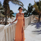 NABILA ALLURE PEACH ONE SHOULDER DRESS