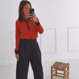KENZIE RED POLO SWEATER