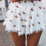 LUCY CHERRY ECRU DENIM SHORT