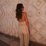 LAAYOUNE MULTICOLOR PASTEL CROCHET PANTS
