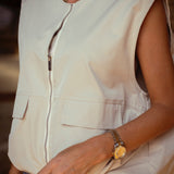 WILLOW BEIGE SLEEVELESS JACKET