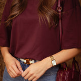 TAYLOR BURGUNDY T-SHIRT