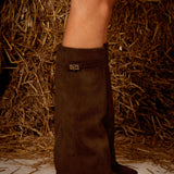 PAGE BROWN SUEDE FOLD OVER BOOTS