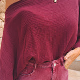 ROMERO BURGUNDY TETRA BLOUSE