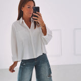 ROMILLY ECRU CHECKERED BLOUSE