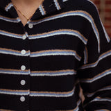 SNUGGLE DARK BLUE STRIPED CARDIGAN