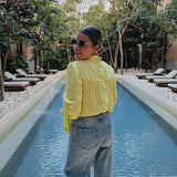 LOST IN PARADISE LIME GREEN BLOUSE