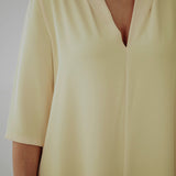 MARIT YELLOW V-NECK DRESS