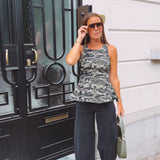 AGATHA KHAKI ARMY PEPLUM TOP