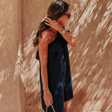 TANGER DARK BLUE ONE SHOULDER DRESS