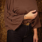 ZETHRA BROWN SWEATER