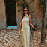 SABINAS YELLOW SATIN DRESS