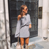 MOONLEY BLUE CHECKERED SKIRT