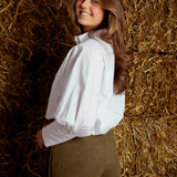 PRUDENCE WHITE BUTTON BLOUSE