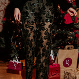 JINGLE ALL THE WAY GREEN BOW SEQUIN PANTS