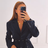WINSLET DARK BLUE BELT BLAZER