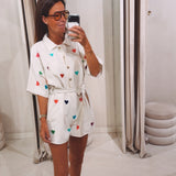 MARIE ECRU HEART PLAYSUIT